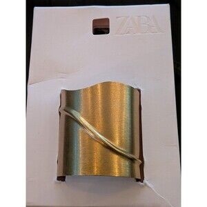 ZARA NWT Woman SS25 Metal Cuff Bracelet Brushed Golden Maximalist Statement